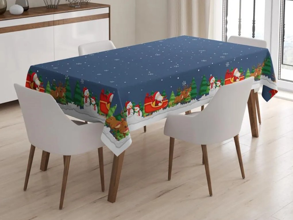 XPOSE® Obrus VIANOČNÁ NOC - tmavo modrý 155x220 cm