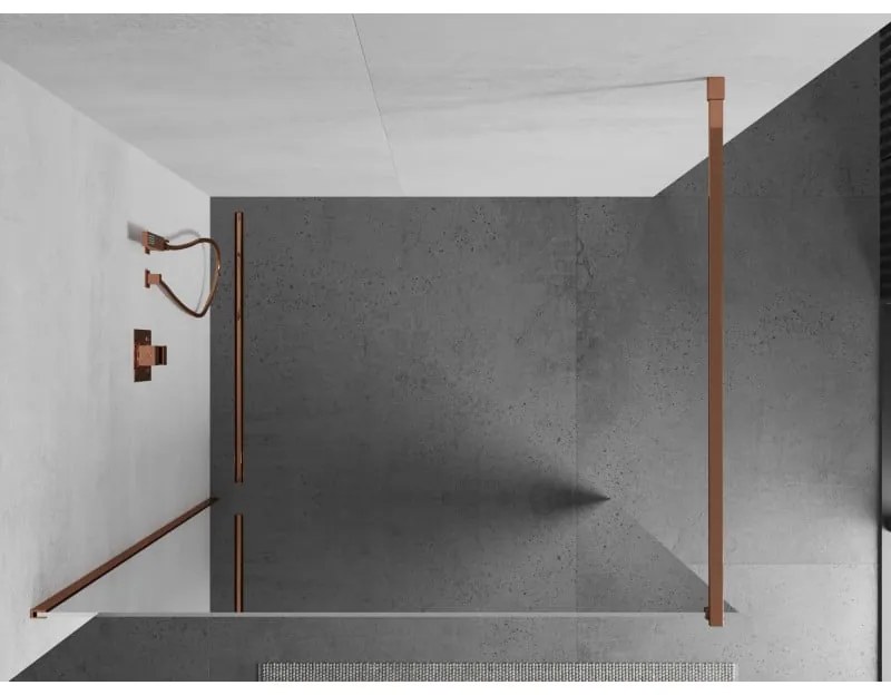 Mexen Kioto sprchová zástena 70x200 cm, 8 mm sklo s efektom zrkadla, ružové zlato, 800-070-101-60-50