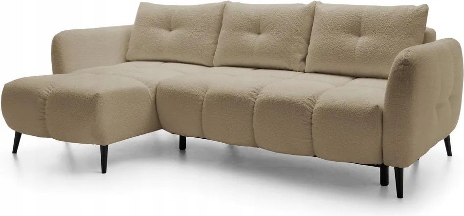 Rohová sedacia súprava Odysea (L) (svetlobéžová čierna)