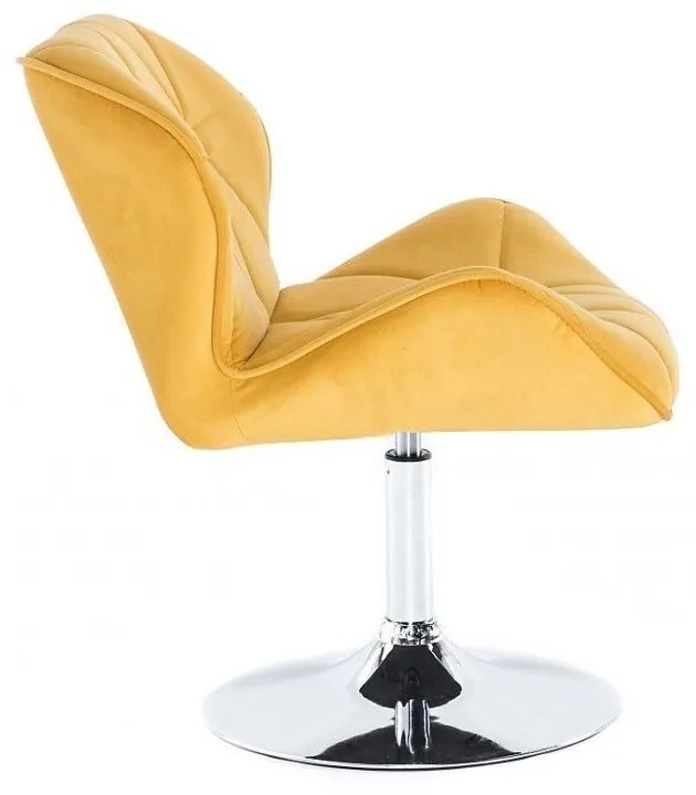 LuxuryForm DESIGN Stolička MILANO VELUR na striebornom tanieri - žltá