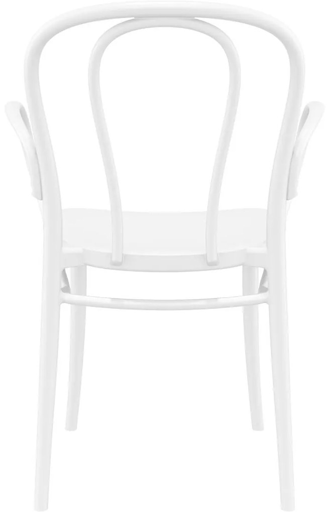 VICTOR XL záhradná stolička s podrúčkami white