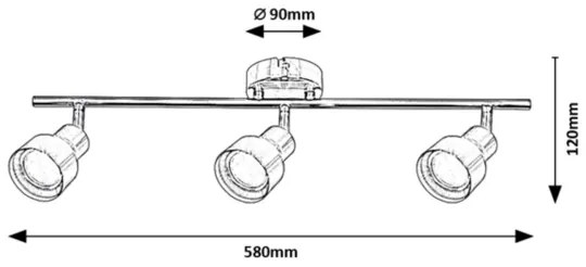Rabalux 3185 - Bodové svietidlo BLAKE 3xGU10/50W/230V