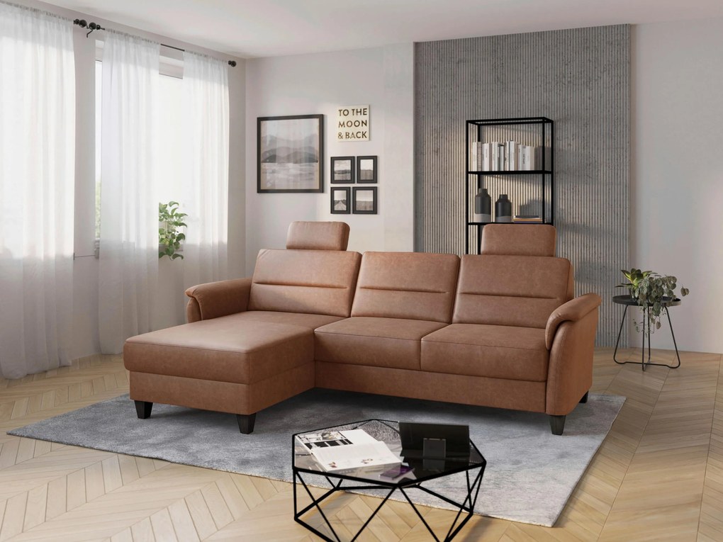 XXXLutz ROHOVÁ SEDAČKA, textil, koňaková Sit & More - Sedačky - 000144019750