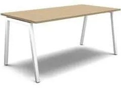 Rovný kancelársky stôl MOON A, 160 x 80 x 74 cm, rovné vyhotovenie, biely/biely