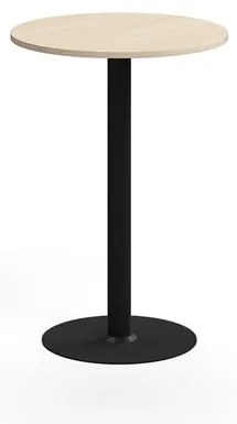 Barový stôl ALVA, Ø700x1000 mm, HPL, čierna/breza