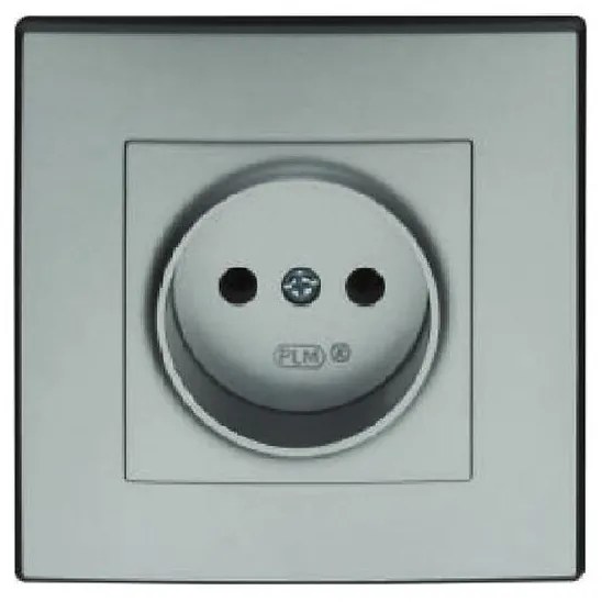 Zásuvka MILANO bez uzemnenia (met. strieborná)