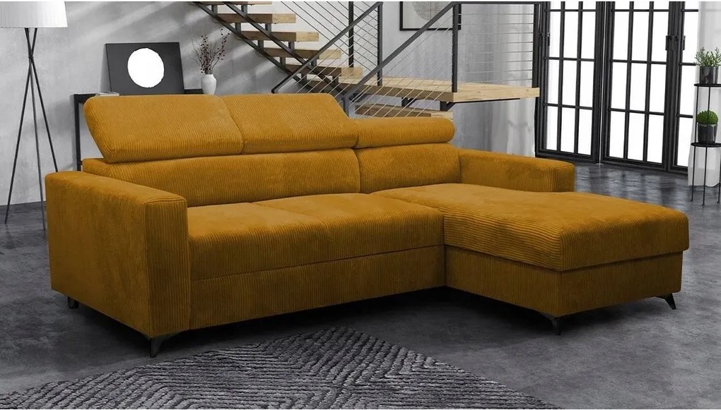 Rohová sedačka Laviosuna Premium (horčicová) (s úl. priestorom) (p)