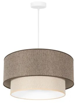 Duolla- Luster na lanku BOHO ECO RECYCLING 1xE27/15W/230V pr. 45 cm hnedá/krémová