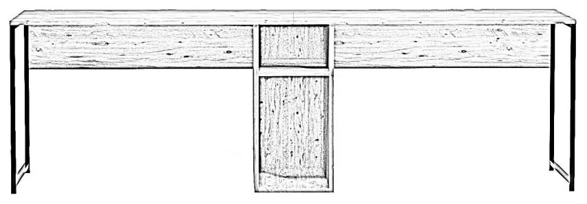 Hanah Home - Dizajnový pracovný dvojstôl IKILI 240 cm, MDF, dubová dýha