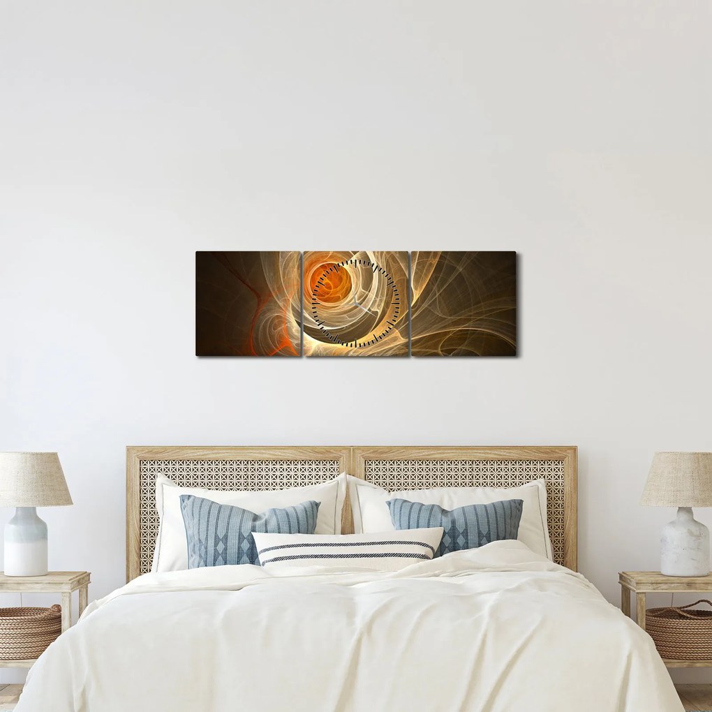 Obraz abstrakcie (s hodinami) (90x30 cm)