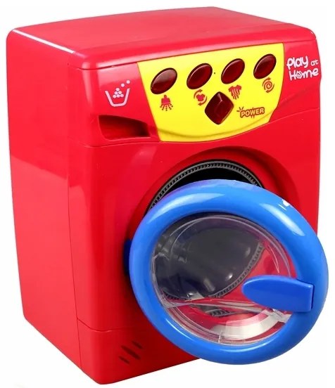 LEAN TOYS Práčka na batérie - červená