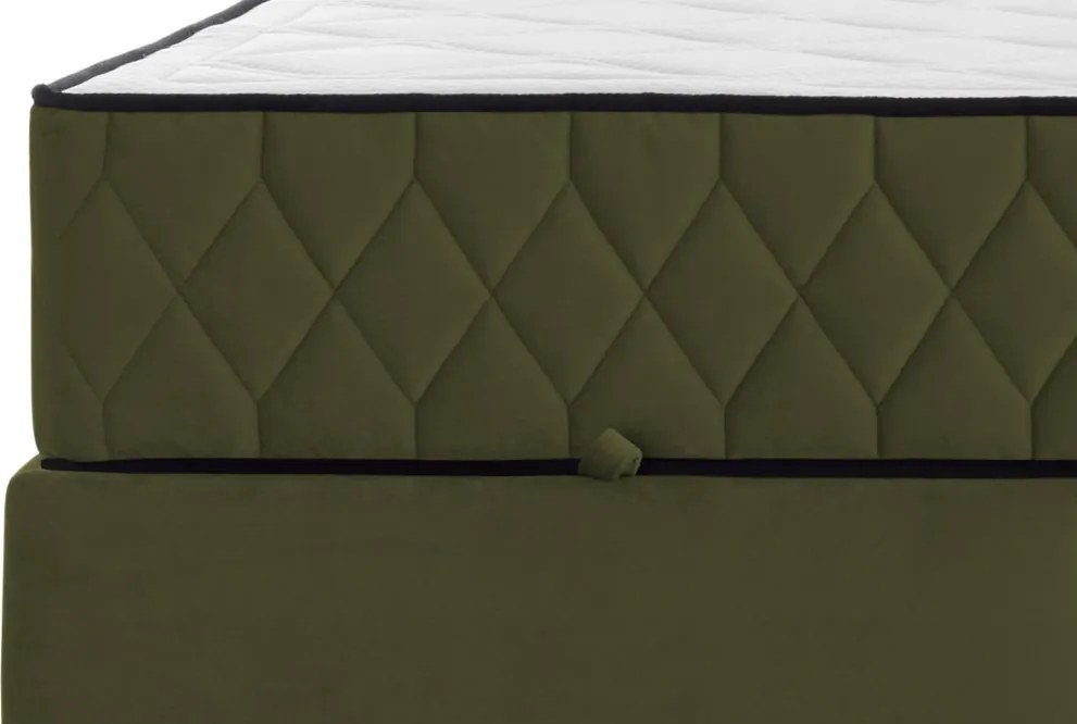 Posteľ Reve 180x200 cm, machovo zelená látka