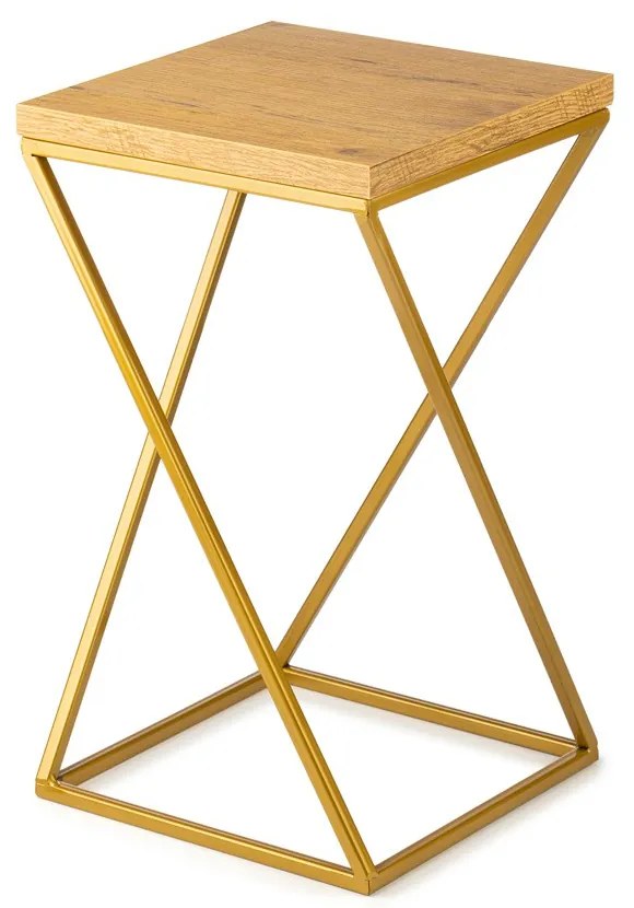 STOJAN NA KVETINÁČ LOFT7 40X24X24 CM ZLATÁ/HNEDÁ