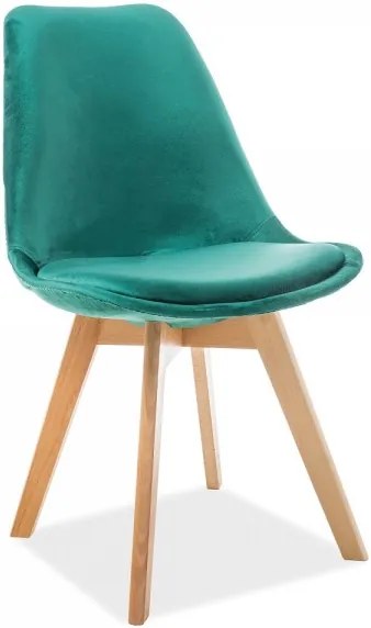 Jedálenská stolička Dior Velvet II zelená