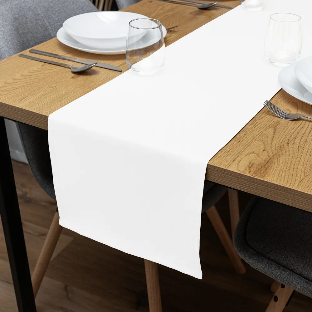 Biante Dekoračný behúň na stôl Rongo RG-045 Biely 35x160 cm