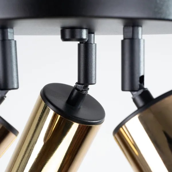 Sollux SL.1385 - Bodové svietidlo WINX 3xGU10/10W/230V čierna/zlatá