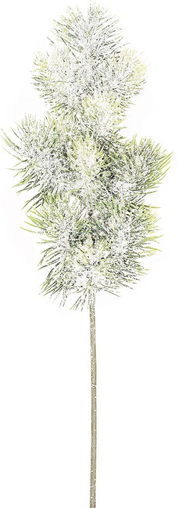 Umelá zasnežená vetva Borovica s glitrami, 55 cm