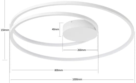 Brilagi- stmievateľné LED stropné svietidlo TWISTER LED/105W/230V pr. 100 cm biela+DO