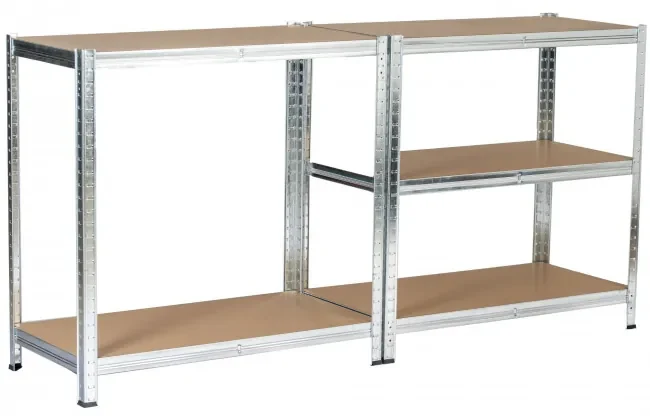 Kovový regál 90x30x180 cm strieborný