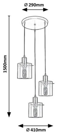 Rabalux - Luster na lanku 3xE27/40W/230V