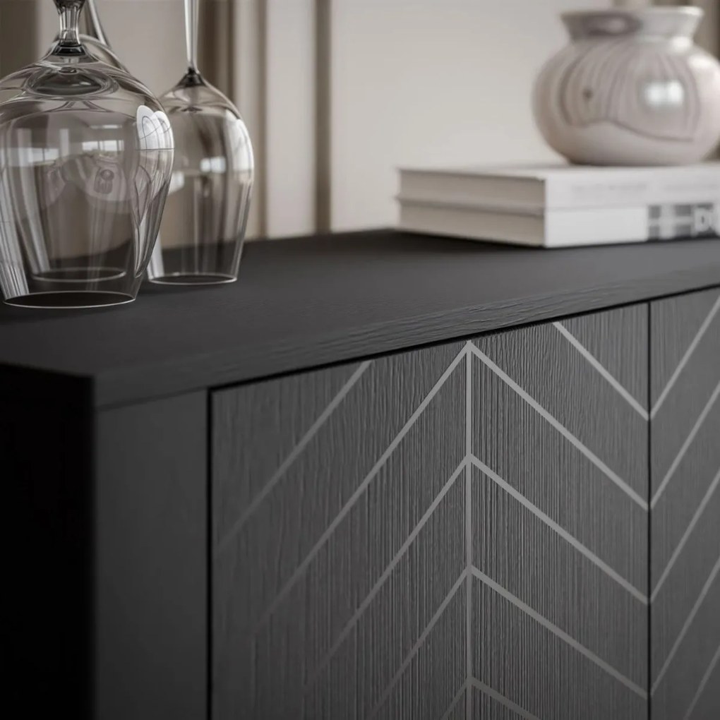 DVOJDVEROVÁ KOMODA SALOME ČIERNA 103 cm