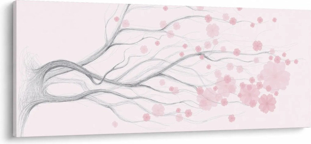 Obraz - Ružové kvety (120x50 cm)