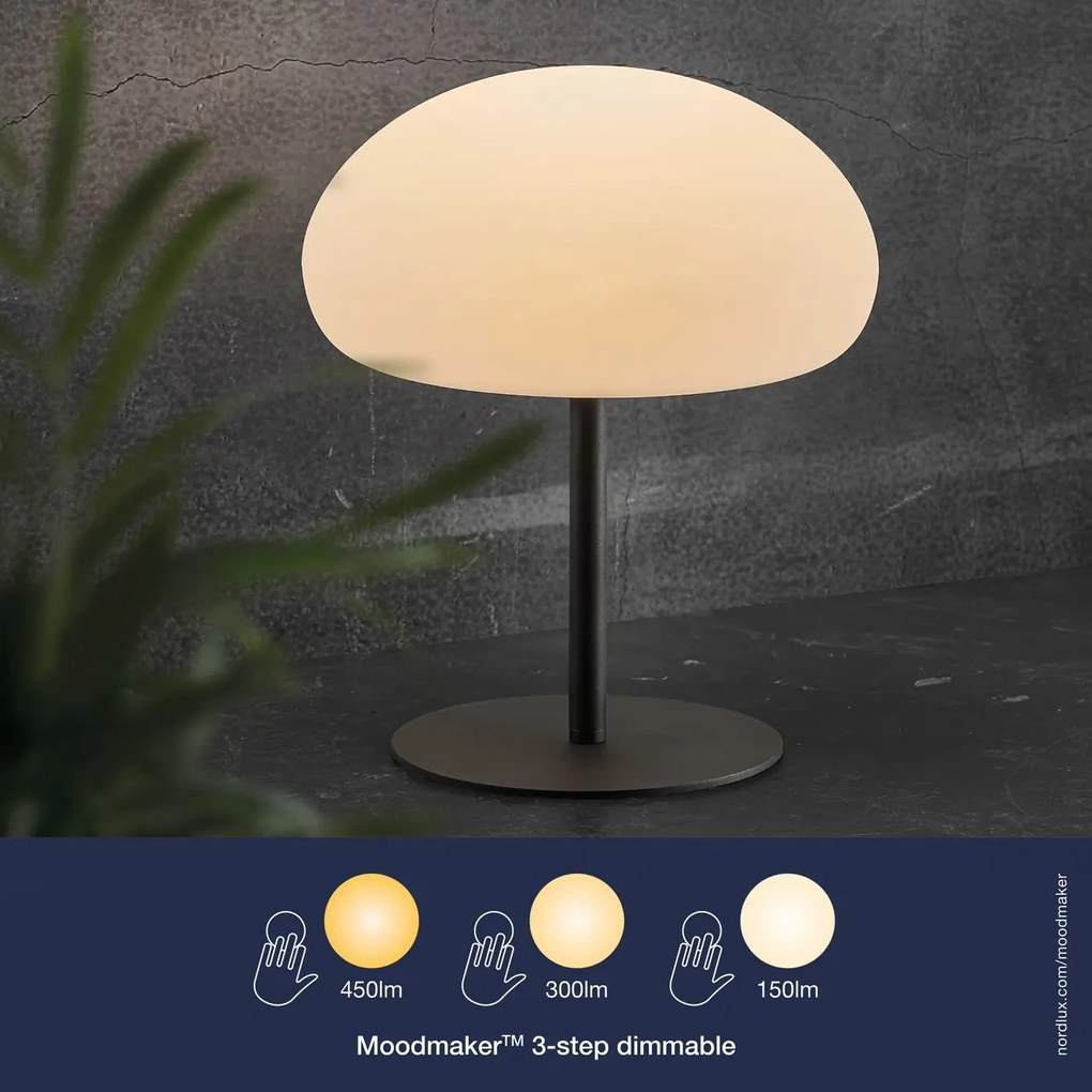 Nordlux Čierna prenosná stolná LED lampa Sponge 34 6,8W 40,5cm 2018165003