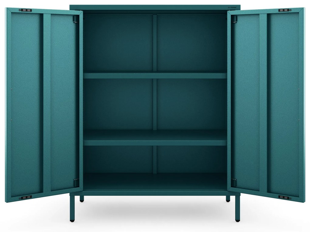 Skrinka do obývačky s policami VITO, 800 x 1015 x 400 mm, Modern: morská farba