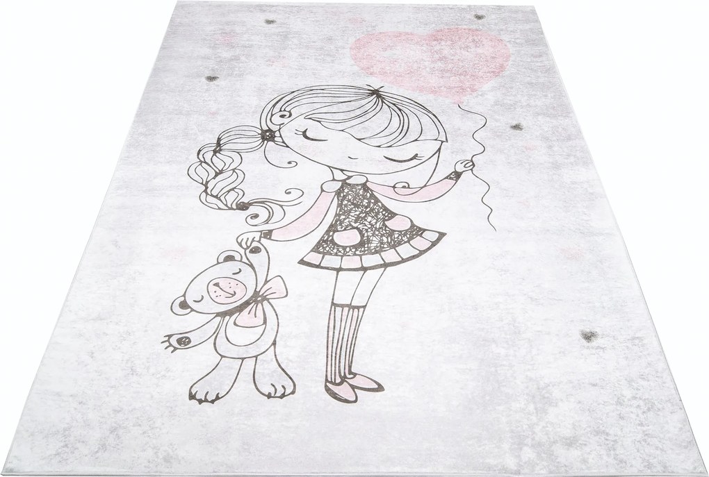 TA Koberec 2231 PRINT EMMA Sivý Obdĺžnikový Rozmer: 120x170 cm
