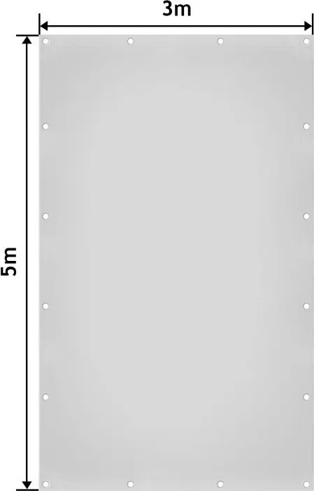 JAGO Plachta 650 g/m², hliníkové oká, biela, 3 x 5 m