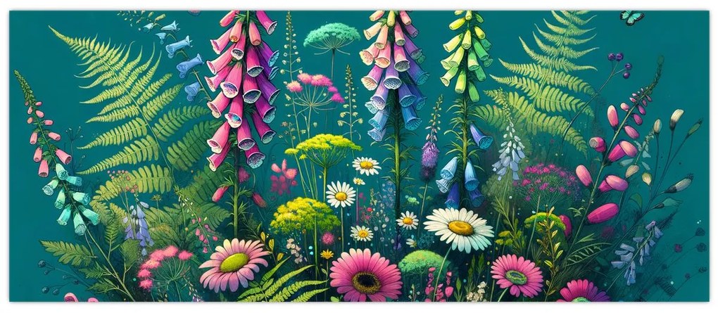 Obraz - Lúčne kvety (120x50 cm)