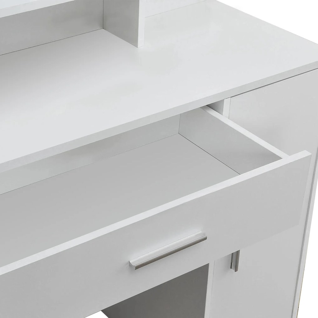 ModernHome Moderný biely toaletný stolík so zrkadlom
