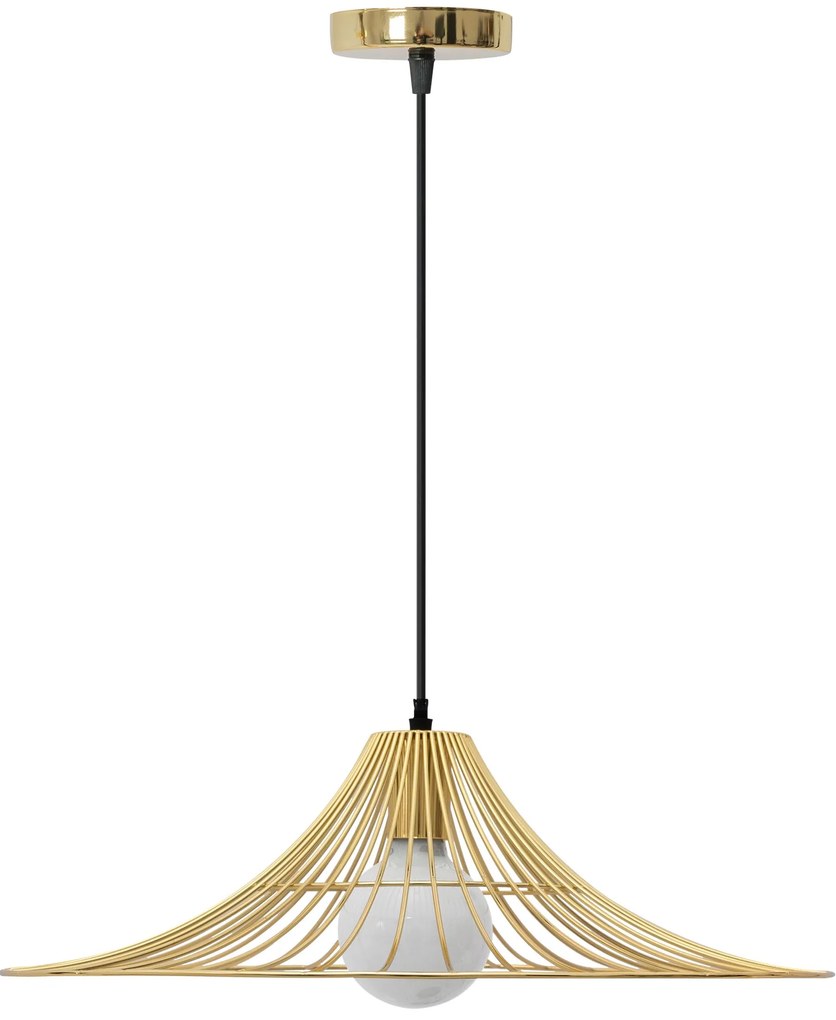 Toolight - Stropná lampa závesná plochá okrúhla 1xE27 APP499-1CP, zlatá, OSW-00612
