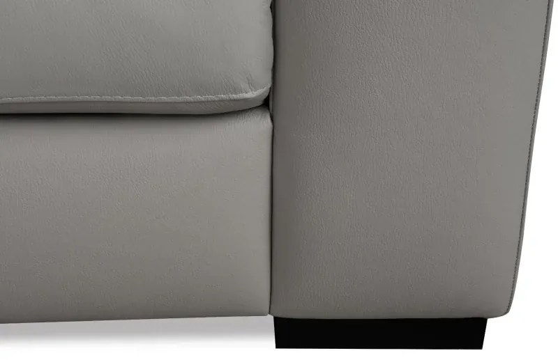 Moderná kožená pohovka LOREN II (3P), sivá (madras - 128 grey)