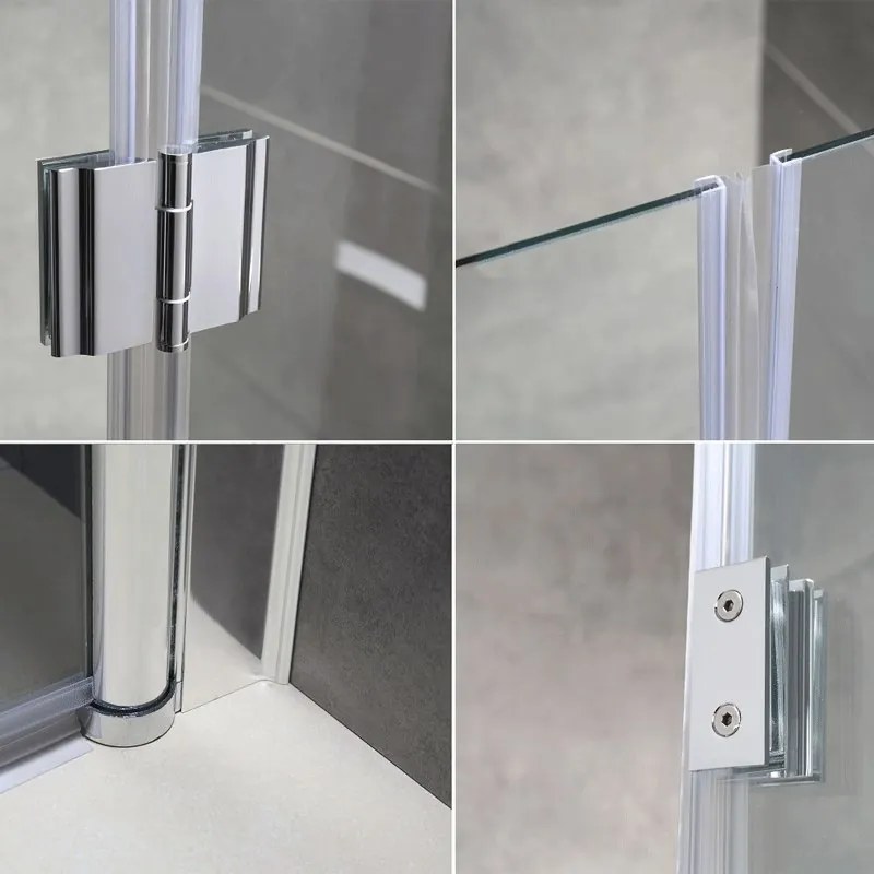 BPS-koupelny Štvorcový sprchový kút HYD-SK1290C 100x100 chróm/transparent + vanička HYD-SSV-ST06A biela