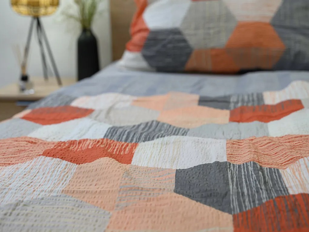 Krepové obliečky z Renforcé bavlny HONEY COMB sivé Rozmer obliečky: 70 x 90 cm | 140 x 200 cm