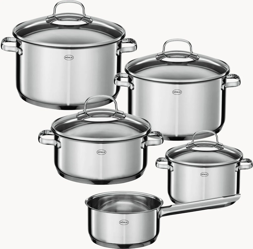 Súprava hrncov z nehrdzavejúcej ocele Elegance, 5 ks