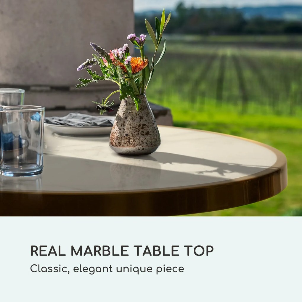 Blumfeldt Patras Jewel, mramorový stôl, secesný štýl, Ø: 57,5 cm, výška: 75 cm, liatinový stojan