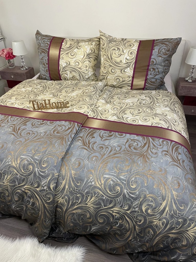 Obliečky bavlnené Charlote TiaHome - 1x Vankúš 90x70cm, 1x Paplón 140x200cm