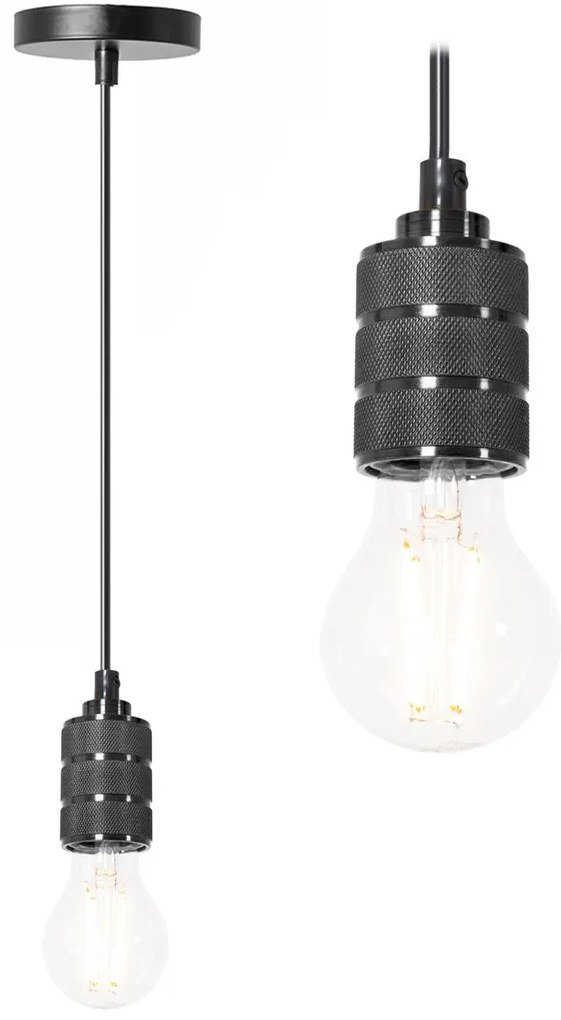 Toolight Toolight, závesná stropná lampa 1xE27 APP342-1CP, čierna, OSW-08409