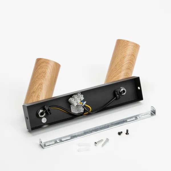 Brilagi - Bodové svietidlo SELE 2xGU10/30W/230V čierna/dekor duba