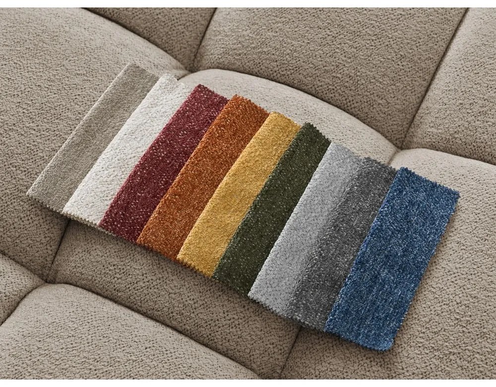 Taupe ženilková rozkladacia/s úložným priestorom rohová pohovka (pravý roh/do tvaru "U") Everest – Bobochic Paris