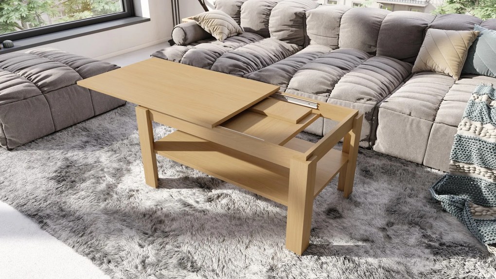 ASTI-R dub Oasis - moderný konferenčný stolík s rozkladacou doskou