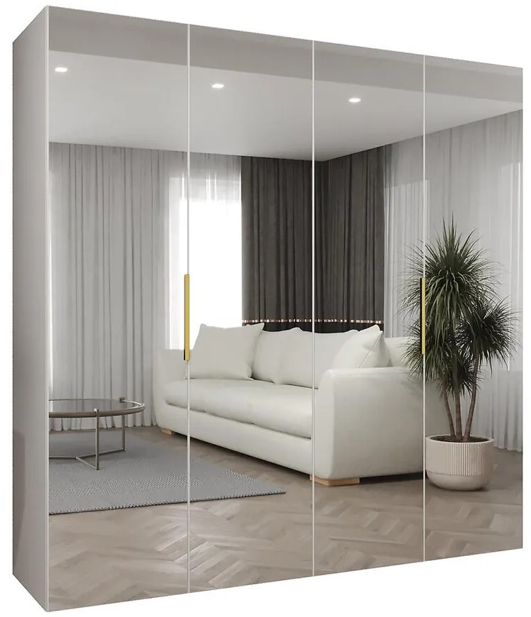 Skriňa Marbella III 200 biela/zlatá