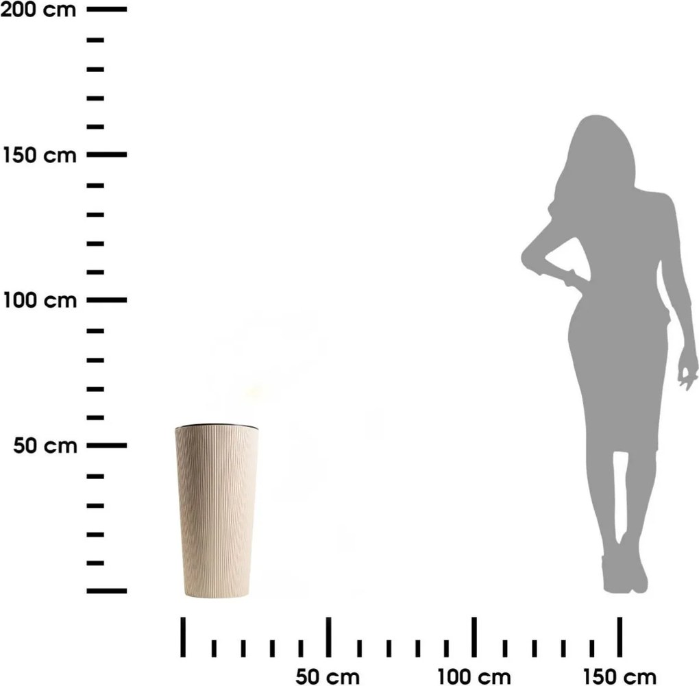 PLASTOVÝ KVETINÁČ URBANIKA ECO 57X29,5 CM LATTE