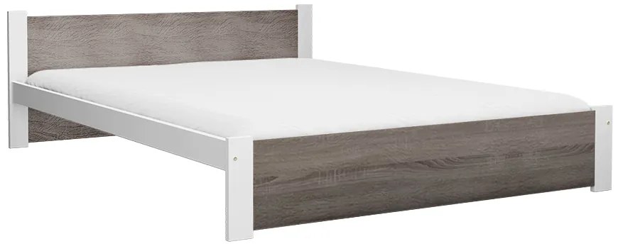 Posteľ IKAROS 180 x 200 cm, biela/dub hľuzovka Rošt: S latkovým roštom, Matrac: Matrac SOMMERA 18 cm