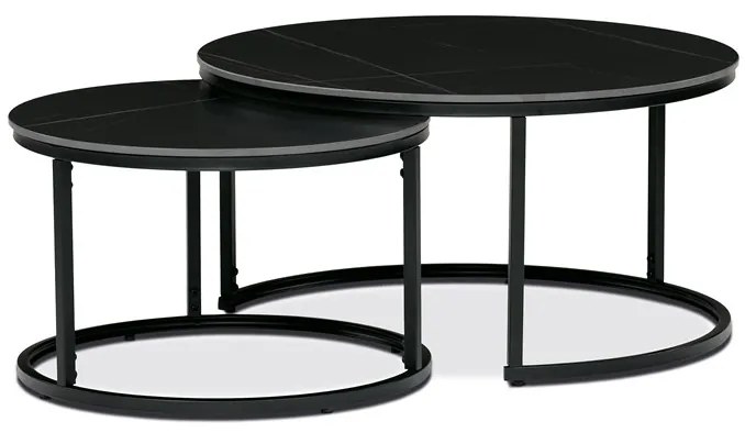 Autronic BONTEC Konferenčný stolík 80x80cm, spekaná keramika, mramor, AHG-404 BK Farba: Čierna