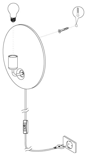 Eglo 98379 - Nástenné svietidlo GASCUERIA 1xE27/60W/230V