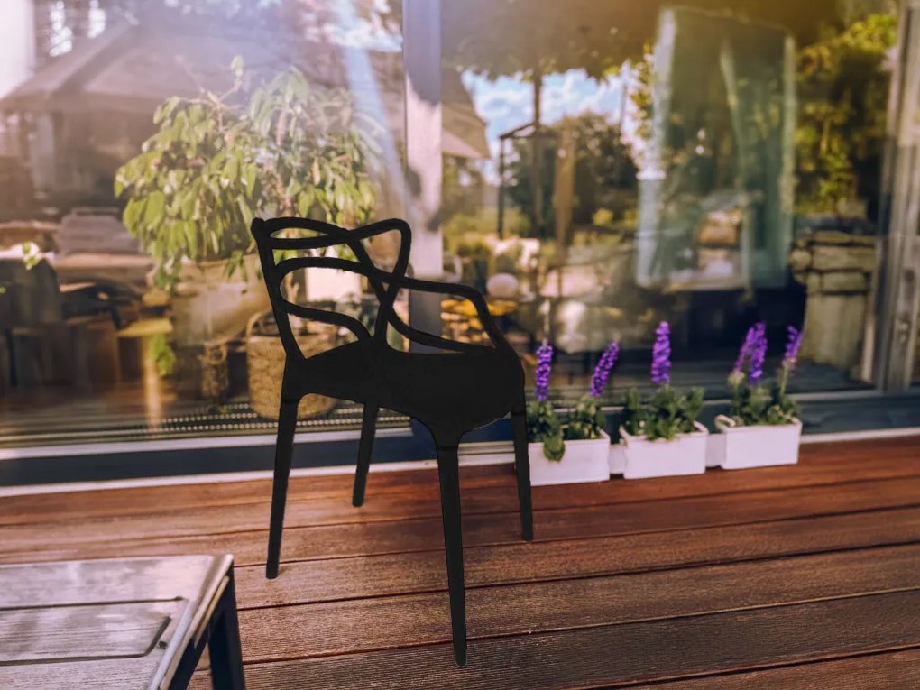 AKCIA Čierna plastová stolička KATO II. akosť