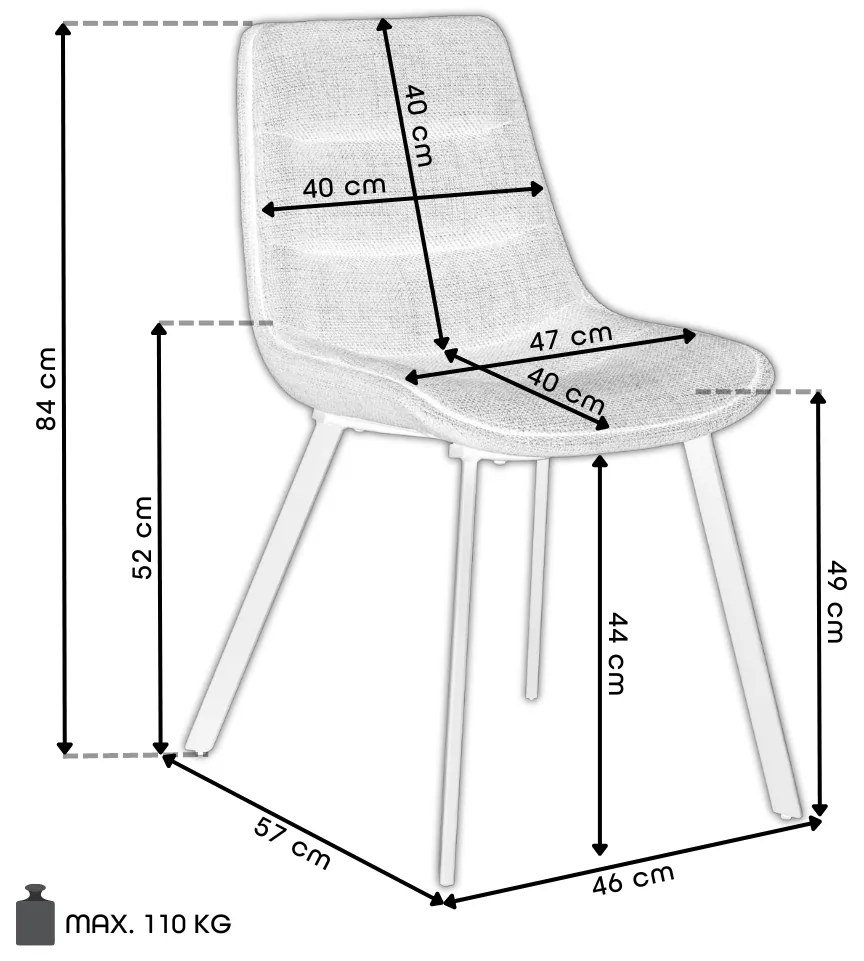 IDA Krémovo Hnedá (látka Monza 90/Preston 22) / béžový rám - MODERNÉ ČALÚNENÉ STOLIČKA BOUCLÉ BOHO